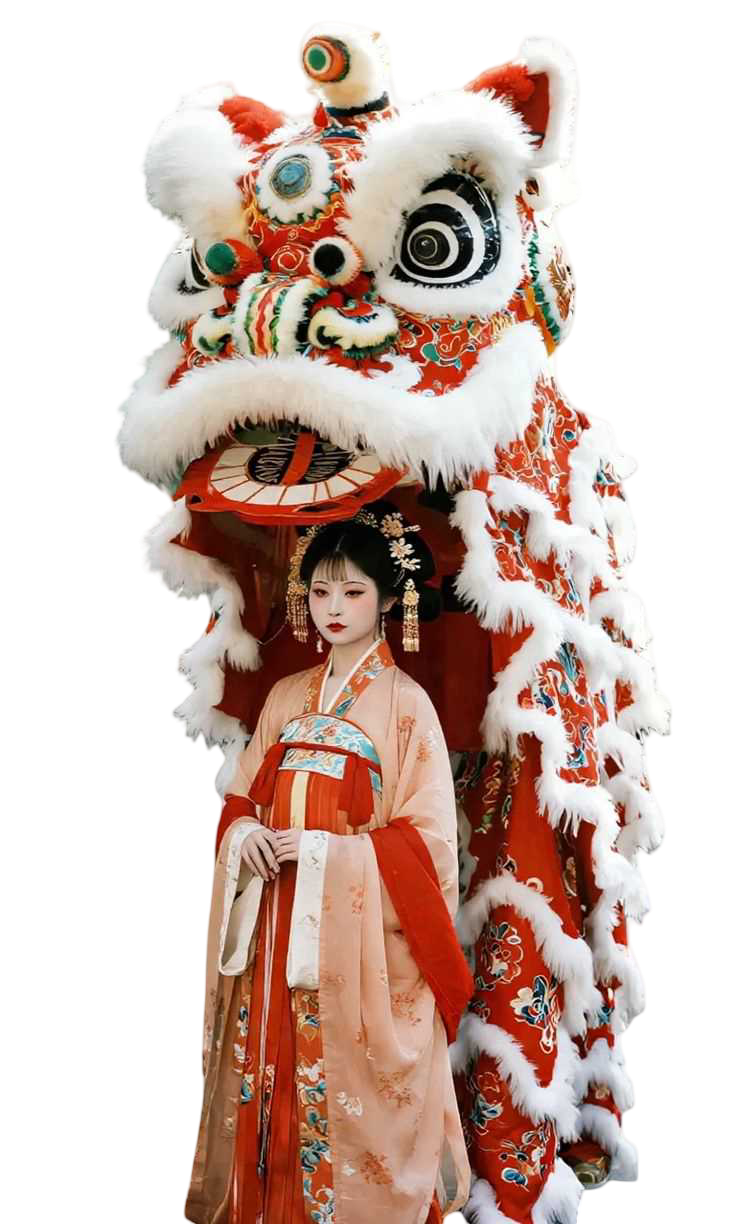 León chino con chica china